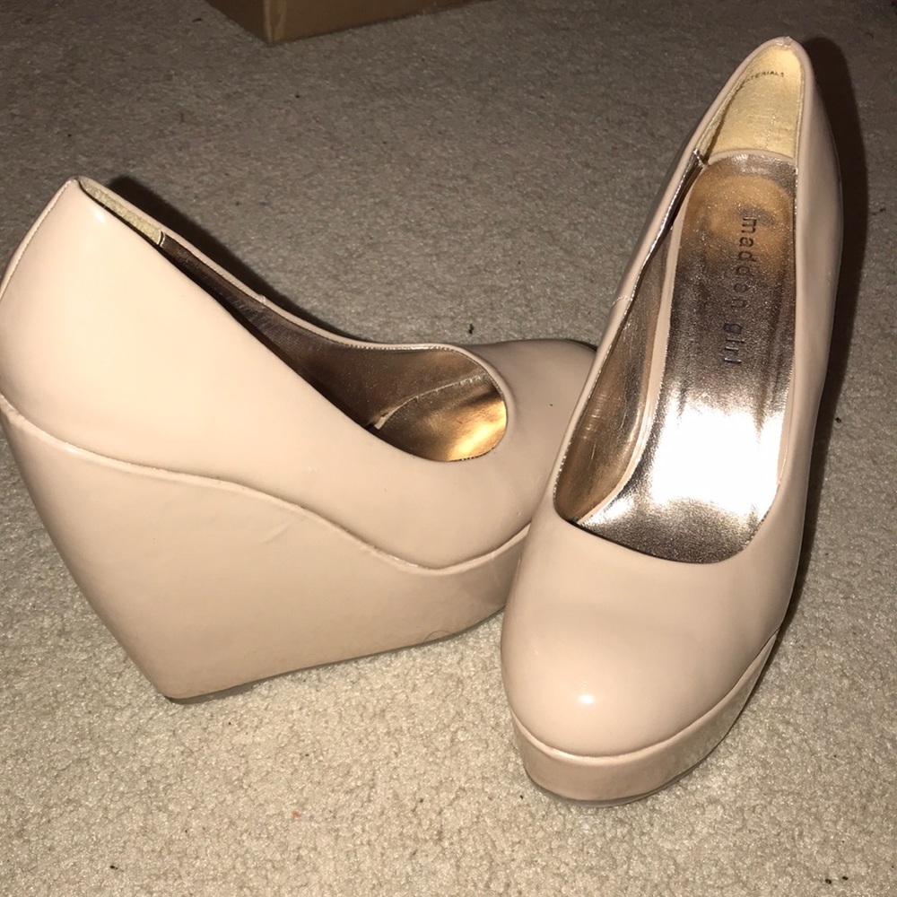 Nude Platform Wedge Heels